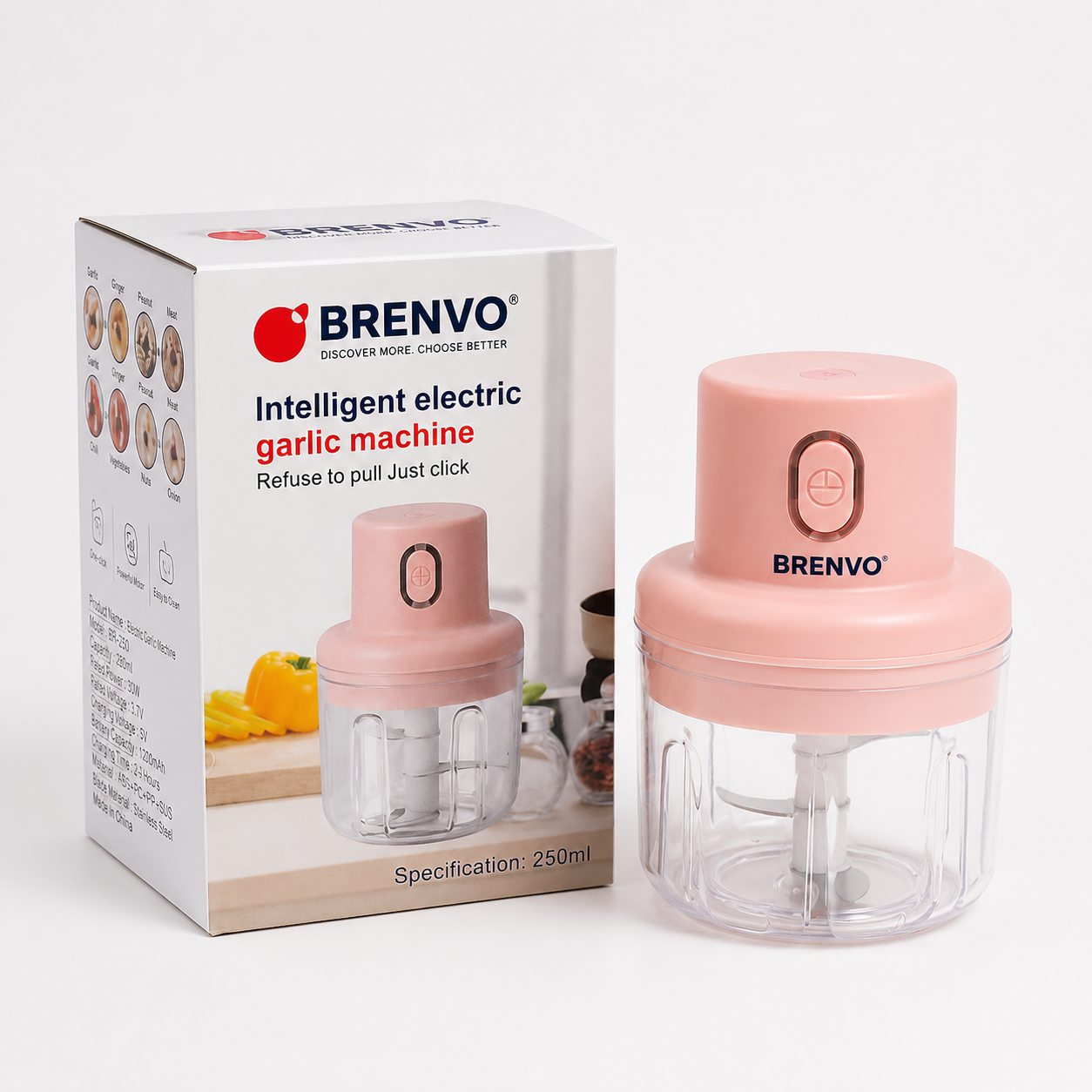 BRENVO QuickPrep™ Portable USB Rechargeable Food Chopper