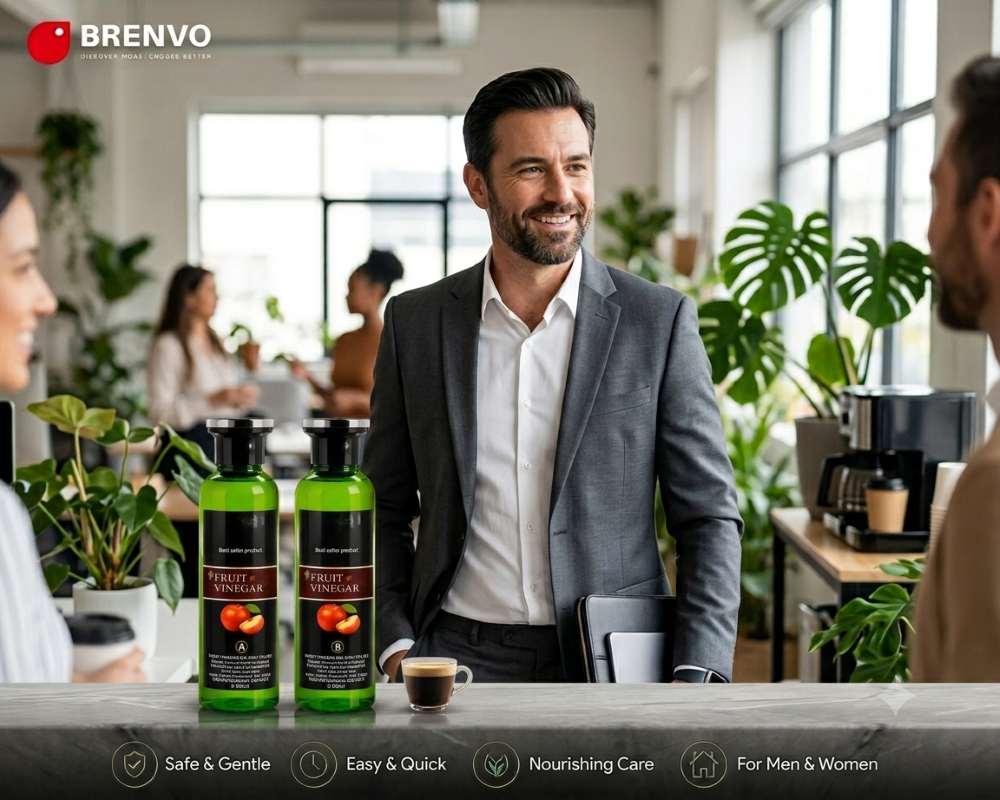 BRENVO® Fruit Vinegar Hair Colour Gel | Easy At-Home Hair Colour (Pack of 2)
