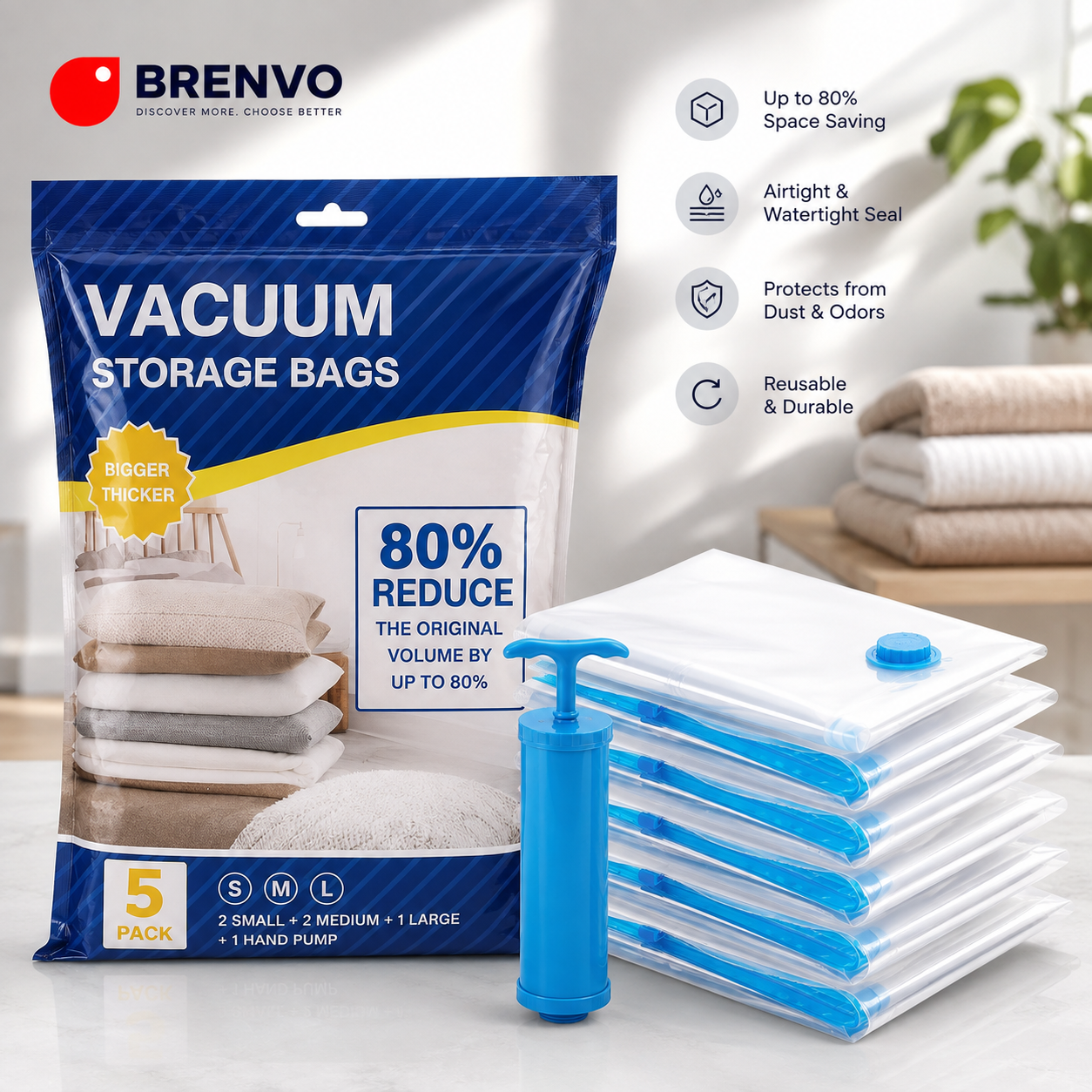 BRENVO SpaceVault™ Compression Kit | Premium 5-Piece Storage Set